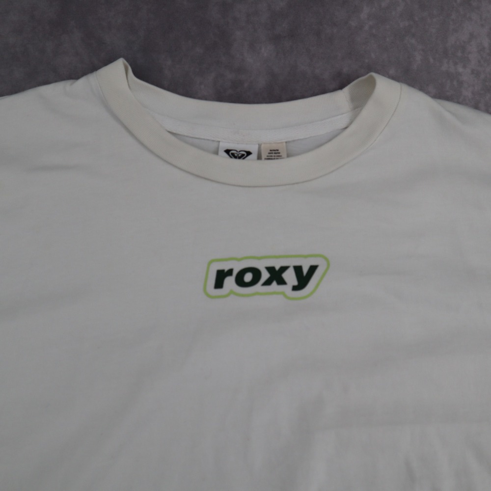 Roxy Kelia Flame Sleeve Crop Top Long Sleeve White Y2K Size M - Picture 5 of 15